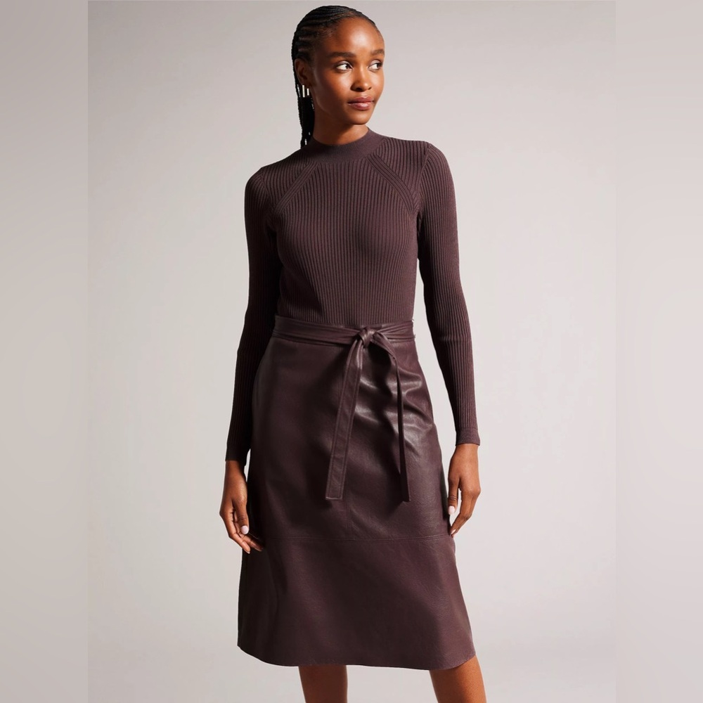 Maroon Ted Baker long  sleeves dress. Size US6